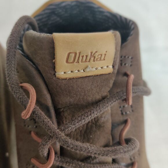 Men's Olukai NANI Hele Suede Leather Chukka Boots Sz M8 Olukai Brown Shoes Sheep - Picture 7 of 11